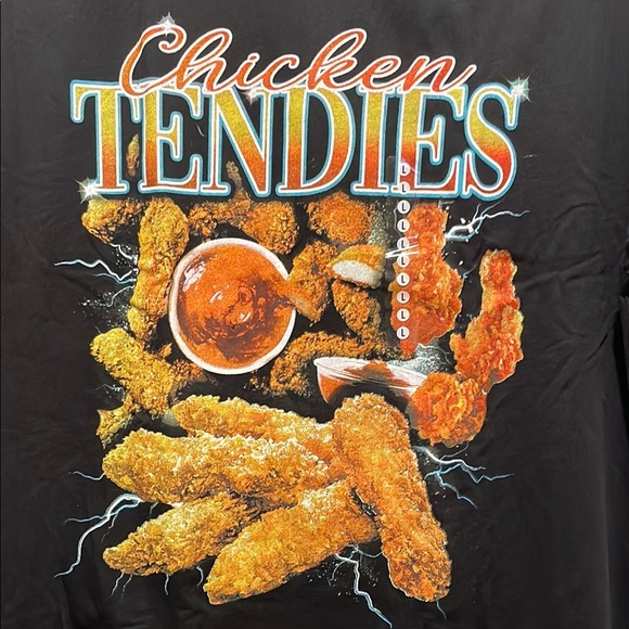 Black and Orange Chicken Tenders Graphic Tee - Picture 4 of 4